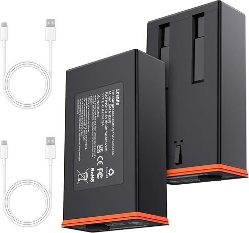Lesaps 2-Pack 5000mAh Replacement Battery Pack for Moultrie Edge | Compatible with Moultrie Cellular Trail Cameras Edge, Edge Pro, Edge 2, Edge 2 Pro, USB-C & Solar Panels Charging in Kuwait