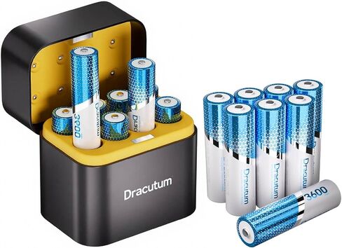 Rechargeable Lithium AA Batteries 4 Pack 3600mWh High Capacity | 1.5V Constant AA Li-ion Rechargeable Batteries for Camera, Doorbell, Smart Lock Deadbolt, Security Aralm System in Kuwait
