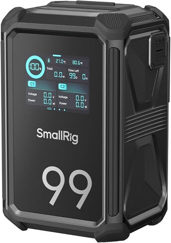 SMALLRIG V Mount Battery, 99Wh / 6800mAh Dual D-TAP V Mount Battery, 100W Output 2H Full Charge, with USB-C, DC Ports, APP Control, 2.0" Touchscreen, for Camera, Camcorder, Monitor, Video Light in Kuwait