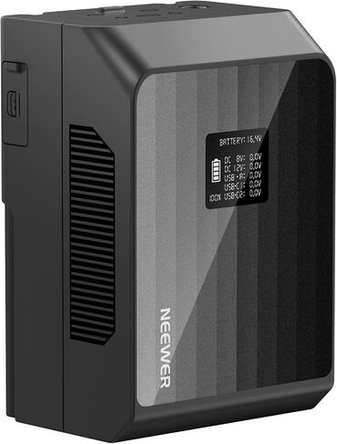 NEEWER Mini V Mount Battery, 6800mAh 99Wh 14.5V, Mini V Lock Battery with 65W PD Type C/D Tap/BP/USB A/Dual DC Port/OLED Display for Camera Camcorder Monitor Video Light, PS099E in Kuwait