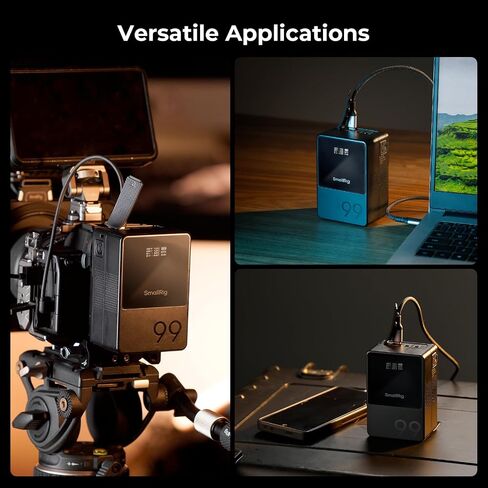SMALLRIG V Mount Battery VB99, 99Wh / 6800mAh V Lock Battery with 100W Output, 2H Full Charge, with USB-C, D-TAP, USB-A, Dual DC Port, OLED Screen, for Camera, Camcorder, Monitor, Video Light in Kuwait