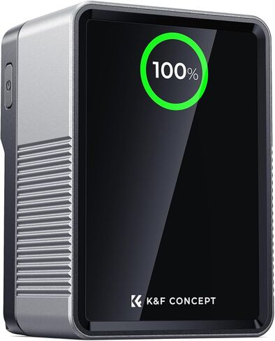 K&F CONCEPT V Mount Battery 99Wh PD100W Fast Charge, 6700mAh V Lock Battery | Mini V-Mount Battery with D-Tap, DC,Dual USB-C/USB-A, TFT Display for Camera,Camcorder, Monitor,Video Light, KF-V99 Pro,Green in Kuwait