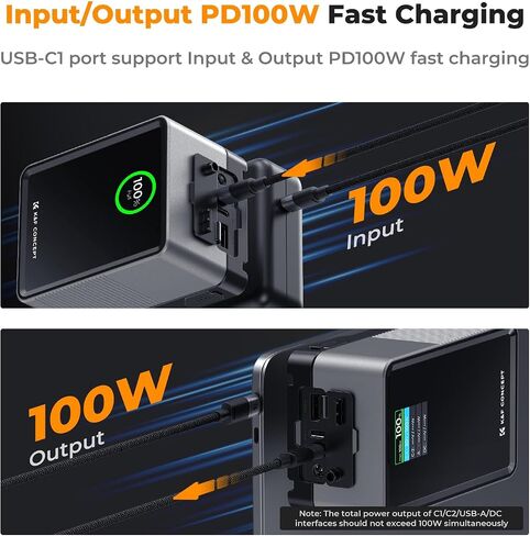 K&F CONCEPT V Mount Battery 99Wh PD100W Fast Charge, 6700mAh V Lock Battery | Mini V-Mount Battery with D-Tap, DC,Dual USB-C/USB-A, TFT Display for Camera,Camcorder, Monitor,Video Light, KF-V99 Pro,Green in Saudi Arabia