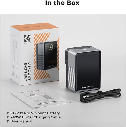 K&F CONCEPT V Mount Battery 99Wh PD100W Fast Charge, 6700mAh V Lock Battery | Mini V-Mount Battery with D-Tap, DC,Dual USB-C/USB-A, TFT Display for Camera,Camcorder, Monitor,Video Light, KF-V99 Pro,Green in Saudi Arabia