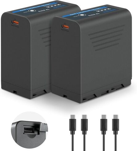 Neewer 10500mAh NP-F970 Replacement Battery Type C & USB A & 2 DC Ports Compatible with Sony NP-F550 F750 F970 FX3 FX30 A7 Canon R5 Nikon Z8 Camera Camcorder Video Light Monitor, Fast Charge, NW-F970D in Saudi Arabia