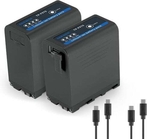 Neewer 10500mAh NP-F970 Replacement Battery Type C & USB A & 2 DC Ports Compatible with Sony NP-F550 F750 F970 FX3 FX30 A7 Canon R5 Nikon Z8 Camera Camcorder Video Light Monitor, Fast Charge, NW-F970D in Saudi Arabia