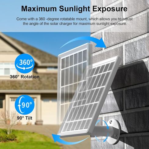 Solar Panel Charger for Ring Camera, Camcorder Solar Charger Compatible with Ring Stick Up Cam, Stick Up Cam Pro Battery, Spotlight Camera Plus Battery, Spotlight Cam Pro, 3W, 2 Pack in Kuwait