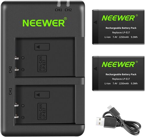 NEEWER Replacement Battery and Charger Set for LP-E6P/LP-E6NH/LP-E6N, 3 Pack 2200mAh Batteries and USB Triple Charger, Compatible with Canon EOS R5 Mark II R5 R6 R7 R 5DIV 6DII 7DII 60D 70D 80D 90D in Saudi Arabia