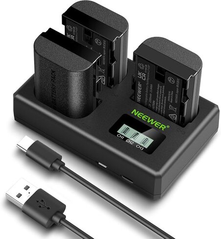 NEEWER Replacement Battery and Charger Set for LP-E6P/LP-E6NH/LP-E6N, 3 Pack 2200mAh Batteries and USB Triple Charger, Compatible with Canon EOS R5 Mark II R5 R6 R7 R 5DIV 6DII 7DII 60D 70D 80D 90D in Saudi Arabia