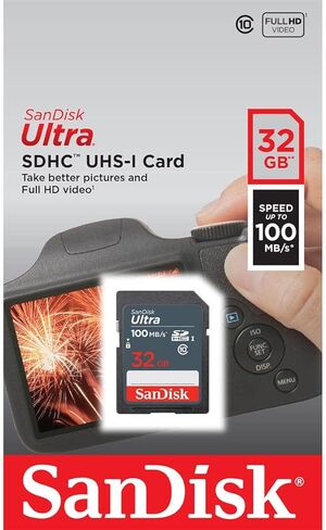 SanDisk 32GB Ultra 100MBs SDHC Memory Card in Kuwait