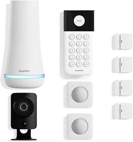 SimpliSafe 9 Piece Wireless Home Security System w/HD Camera - Optional 24/7 Professional Monitoring - No Contract - Compatible with Alexa and Google Assistant in Kuwait