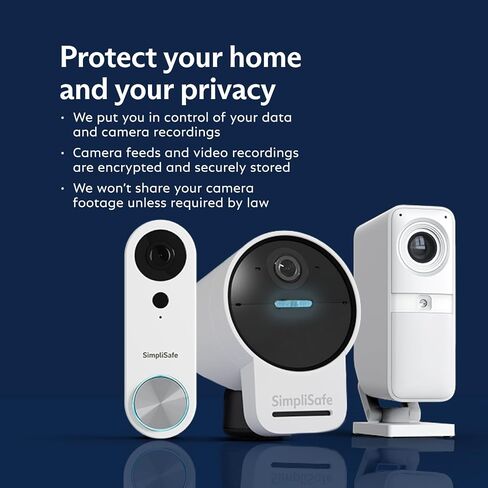 SimpliSafe 12 Piece Wireless Home Security System w/HD Camera - Optional 24/7 Professional Monitoring - No Contract - Compatible with Alexa and Google Assistant, White in Kuwait