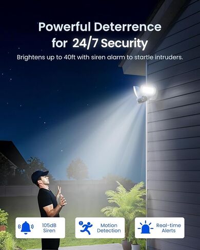 REOLINK Elite Floodlight WiFi 4K 8MP 180° Panoramic Wired Floodlight Camera | Adjustable 3000 Lumens, Local AI Video Search, Dual-Band Wi-Fi 6, 24/7 Recording, No Subscription, 100~240V AC Hardwired in Kuwait