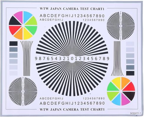 IMIKEYA Focus Calibration Card: Camera Lens Test Chart - CCTV Installation Tool & Security Alignment Accessory/Premium Equipment Color Wheel Lens Test Chart in Kuwait