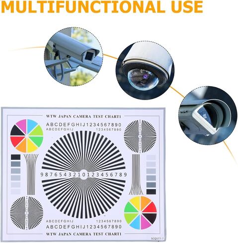 IMIKEYA Focus Calibration Card: Camera Lens Test Chart - CCTV Installation Tool & Security Alignment Accessory/Premium Equipment Color Wheel Lens Test Chart in Kuwait