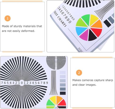 IMIKEYA Focus Calibration Card: Camera Lens Test Chart - CCTV Installation Tool & Security Alignment Accessory/Premium Equipment Color Wheel Lens Test Chart in Kuwait