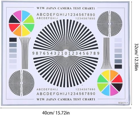 Toddmomy CCTV Focus Test Chart Lens Calibration Card 40x30cm Security Camera Testing Tool for Indoor Outdoor Installation and Lens Adjustment in Kuwait