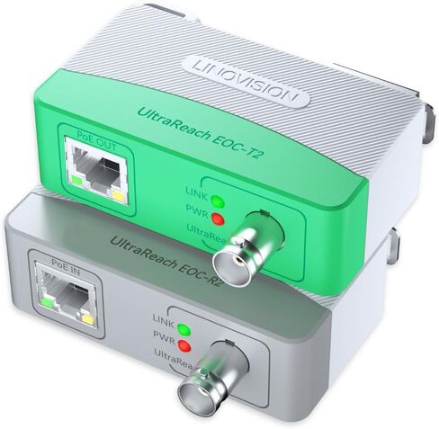LNOVISION LongReach PoE over Coax EoC Converter, IP Ethernet over Coax | Up to 3000ft | Power and Data over RG59 Coax | Upgrade Analog CCTV to IP | Plug and Play | 3-Year Warranty in Kuwait