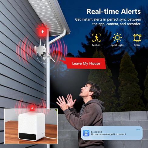 4MP PTZ Solar Security Cameras Wireless Outdoor with Base Station | 64GB Local Storage, No Subscription, Stable WiFi Connection, Color Night Vision, 360° PTZ, PIR Motion Alerts for Yard Garage in Kuwait