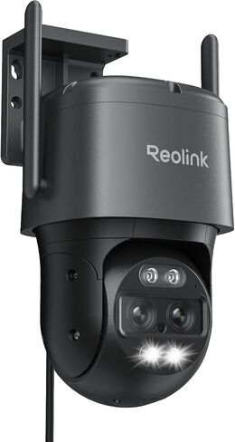 REOLINK 4K Wired WiFi Outdoor Camera, 8MP Dual-Lens PTZ Security Camera | 360° Auto Tracking, 6X Hybrid Zoom, Smart Person/Vehicle/Animal Detection, Dual-Band Wi-Fi, Color Night Vision, TrackMix WiFi in Kuwait