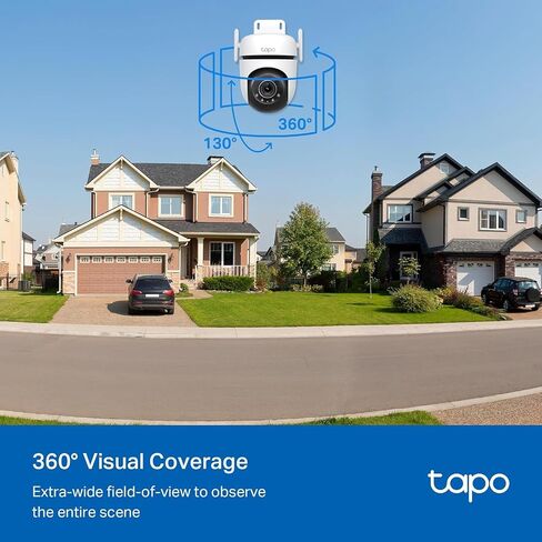 TP-Link Tapo 2K QHD Outdoor Pan/Tilt Wi-Fi Security Camera, 360° View, Motion Tracking, Color Night Vision, Free Person/Vehicle/Motion Detection, Cloud & SD Card Storage, 24/7 Recording, Tapo C520WS… in Kuwait