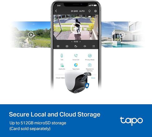 TP-Link Tapo 2K QHD Outdoor Pan/Tilt Wi-Fi Security Camera, 360° View, Motion Tracking, Color Night Vision, Free Person/Vehicle/Motion Detection, Cloud & SD Card Storage, 24/7 Recording, Tapo C520WS… in Kuwait