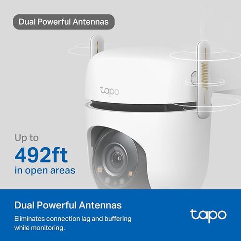 TP-Link Tapo 2K QHD Outdoor Pan/Tilt Wi-Fi Security Camera, 360° View, Motion Tracking, Color Night Vision, Free Person/Vehicle/Motion Detection, Cloud & SD Card Storage, 24/7 Recording, Tapo C520WS… in Kuwait