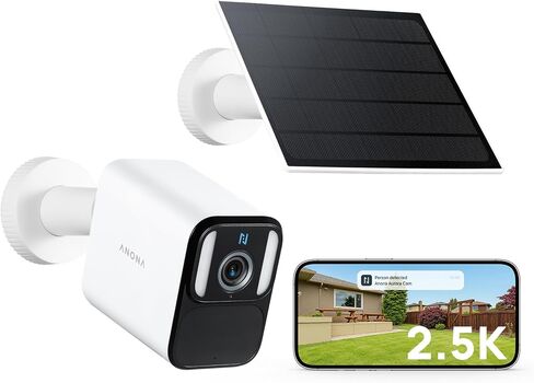 Anona Lucio 2.5K Security Camera Outdoor Battery Wireless with Solar Powered, Color Night Vision & 138° FOV, Multi-Object Detection, No Hub Needed, Two-Way Audio, IP67, 4 Pack in Kuwait