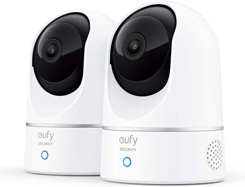 eufy Security Indoor Cam E220, Dog/Pet Camera, Pan and Tilt | 2K Wi-Fi Plug-in, Motion Tracking and Alerts, Night Vision, HomeBase 3/Mini/Prof S1 Compatible, Voice Assistant Support in Kuwait