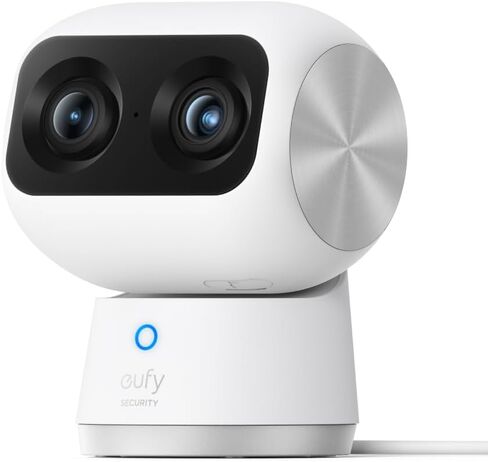 eufy Security 4K Indoor Cam S350, No Subscription, Dual Cameras, 8× Zoom, 360° Coverage, Works as a Pet Camera, Nanny/Senior/Baby Monitor, AI Auto-Tracking, Human/Pet/Cry Detection, 2.4/5 GHz Wi-Fi | 360° Coverage,Works as a Pet Camera,Nanny/Senior/Baby M in Kuwait