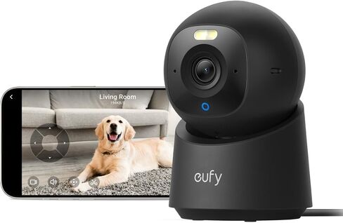 eufy Security 4K Indoor Camera E30, No Subscription, Work as Pet Camera | Nanny/Baby Monitor, Pan&Tilt, AI Tracking, AI Detection, 24/7 Recording, Color Night Vision, Two-Way Audio in Kuwait