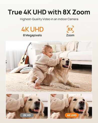 Anona 4K UHD Indoor Camera, Pet/Dog/Baby Security Camera with Phone App, 360°Pan-Tilt, 5G/2.4G Dual-Band Wi-Fi 6, Auto-Tracking, Person/Pet/Baby Crying Detection, Privacy Mode, Two-Way Audio, 2 Pack in Saudi Arabia