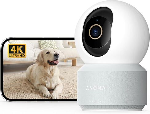 Anona 4K UHD Indoor Camera, Pet/Dog/Baby Security Camera with Phone App, 360°Pan-Tilt, 5G/2.4G Dual-Band Wi-Fi 6, Auto-Tracking, Person/Pet/Baby Crying Detection, Privacy Mode, Two-Way Audio, 2 Pack in Saudi Arabia