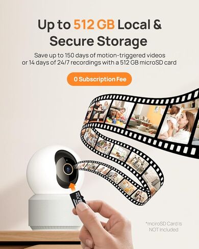Anona 4K UHD Indoor Camera, Pet/Dog/Baby Security Camera with Phone App, 360°Pan-Tilt, 5G/2.4G Dual-Band Wi-Fi 6, Auto-Tracking, Person/Pet/Baby Crying Detection, Privacy Mode, Two-Way Audio, 2 Pack in Saudi Arabia