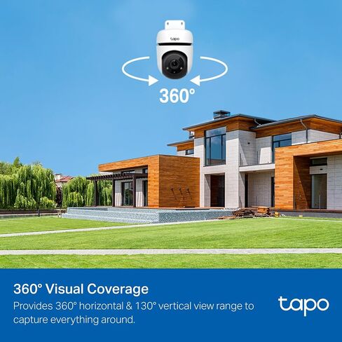 Tapo 1080P Outdoor Wired Pan/Tilt Security Wi-Fi Camera, 360° View, Motion Tracking, Works with Alexa & Google Home, Night Vision, Free AI Detection, Cloud & SD Card Storage(up to 512GB), Tapo C500… | 360° View, Motion Tracking, Works with Alexa & Google  in Kuwait