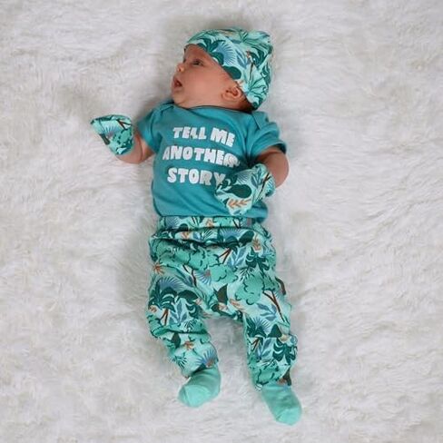 The Peanutshell Baby Layette Gift Set for Boys or Girls - Unisex Newborn to 9 Months Baby Clothes & Essentials - Wild Jungle in Kuwait