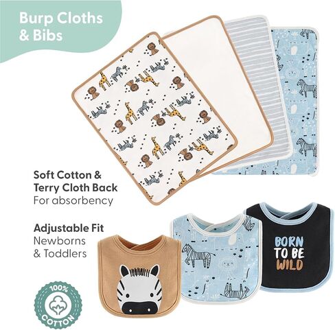 The Peanutshell Baby Layette Gift Set for Boys or Girls - Unisex Newborn Gift Sets, Baby Clothes & Essentials, Safari in Kuwait