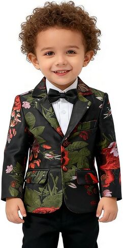 Baby Boy Clothes Suits for Toddler Infant Gentleman Outfits Embroidery Tuxedo Jacket+Bow Tie+Pants 3Pcs Baby Suit Sets in Kuwait