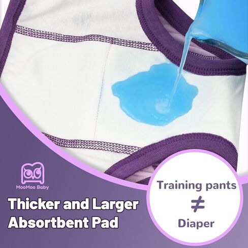 MooMoo Baby Toddler Potty Training Underwear for Boys and Girls Cotton 4T | Helps Handle Small Daytime Accidents, Helps Kids Recognize Wetness, Washable & Reusable for Potty Training in Kuwait