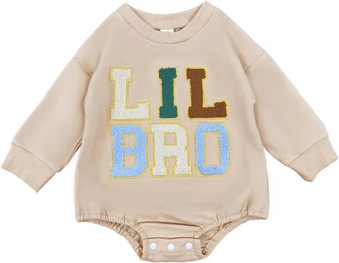 Twopumpkin Baby Toddler Sister Brother Sweatshirt Basic Clothes | Baby Toddler Girl Sister Brother Matching, Basic Crewneck Sweatshirt/Romper, Long Sleeve Pullover, Fall Outfit Winter Clothes in Kuwait