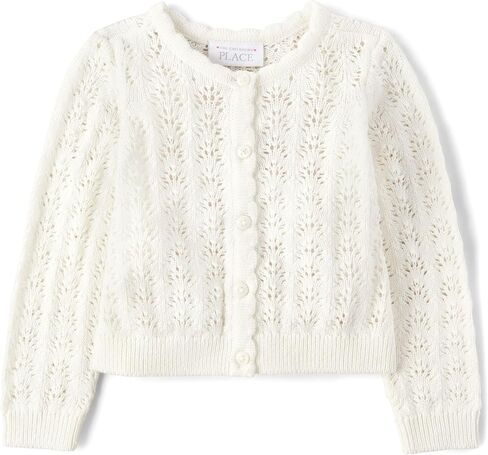 The Children's Place Baby Girls' and Toddler Long Sleeve Knit Button Front Cardigan in Kuwait