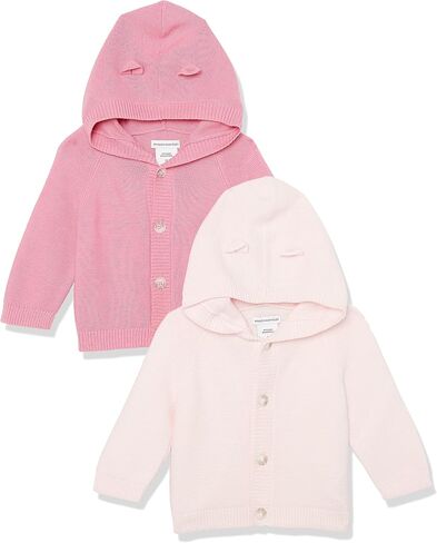 Amazon Essentials Unisex Babies' Long Sleeve Hooded Sweater, Pack of 2 in Kuwait