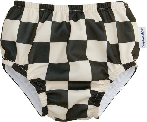 Tiny Twinkle Pull-Up Reusable Swim Diapers 2-Pack | Waterproof and UPF 50+ Sun Protection | Lightweight and Absorbent | Machine Washable(Sage,Black Checkers,0-6M) in Kuwait