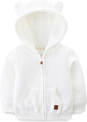 Baby Boy Clothes Jackt Girl Baby Hoodie Coat Outerwear Fall Spring | Baby Boy Fall Clothes Baby Boy Girl Solid Casual Pocket Hoodie Sweatershirt Bear Outfit Unisex Infant Gifts Essentials in Kuwait