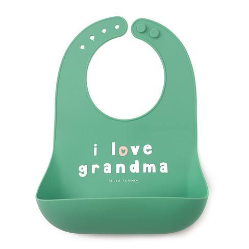 Baby Bib for Eating by Bella Tunno, Waterproof Silicone Bib with Large Food Catcher, Adjustable Fit for Babies 4-12 months & Toddlers 1-3 Years, Boys & Girls, Let The Dogs Out in Kuwait