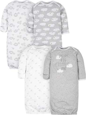 Gerber Baby Boys & Girls 4-Pack Sleeper Gown in Kuwait
