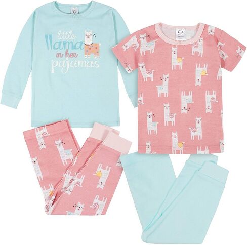 Gerber Baby Girls 4-Piece Cotton Pajama Set in Kuwait