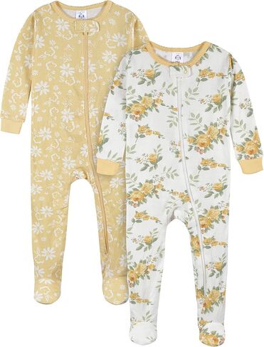 Gerber Baby Girls 2-Pack Footed Pajamas in Kuwait