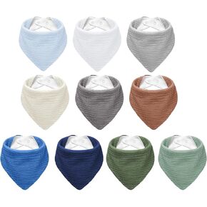 NISXABEBE Muslin Baby Bibs,Soft Triangular Baby Bandana Drool Bibs for Baby Boy Girl,Solid Colors Bib for Drooling Teething in Kuwait