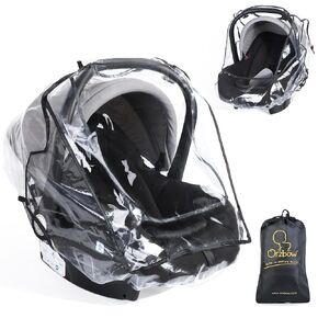 Car Seat Rain Cover Universal, Food Grade EVA, Waterproof Weather Shield for Infant Car Seat with Storage Bag, Baby Car Seat Stroller Rain Cover Features Side Ventilation, Quick-Access Roll-Up Door in Kuwait